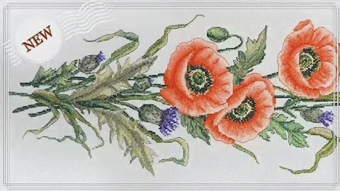 ВЫШИВКА КРЕСТИКОМ. Маки и чертополох/Марья Искусница обзор новинок 2017