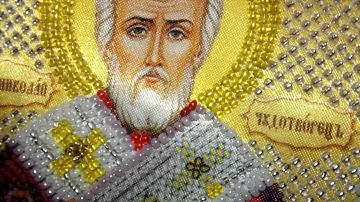 Вышивка иконы бисером Николай Чудотворец. Мини мастер-класс.