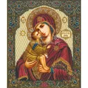 Вышивка бисером Богородица Донская, 26x31,2, Русская искусница