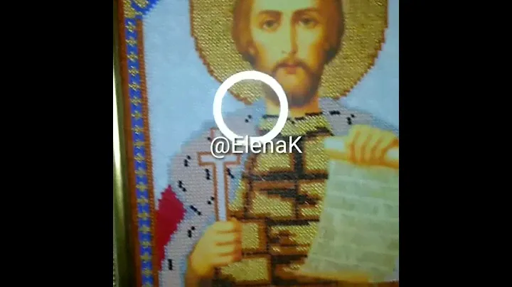 Обзор иконы вышивка бисером " св.Александр Невский"